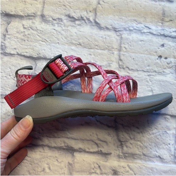 Chaco Girls ZX/1 Ecotread Sport Sandals Pink and Gray Like New Size 3 - Picture 10 of 15